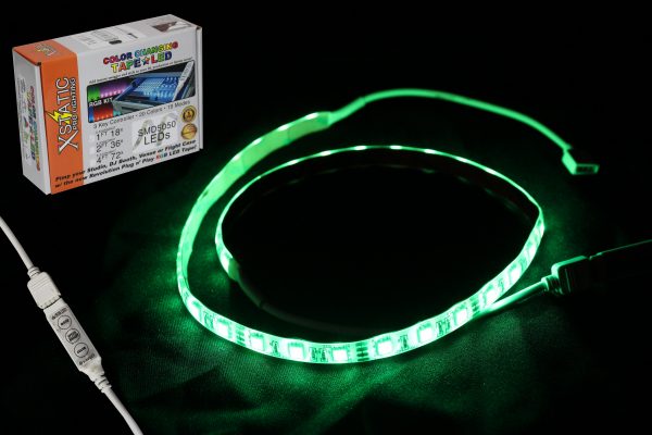 24" RGB LED Strip Kit W/Remote Control & Power Supply