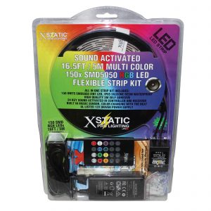 Xstatic 150 RGB 16.5FT/5M LED strips Power Supply & Wireless Remote Sound Active IR Controller