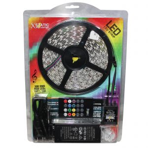Xstatic 300 RGB 16.5FT/5M LED strips Power Supply & Wireless Remote Sound Active IR Controller