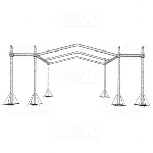 12D Stage Roofing System 40'W x 40'L x 23'H & Speaker Wings - Incl 6 Chain Hoist